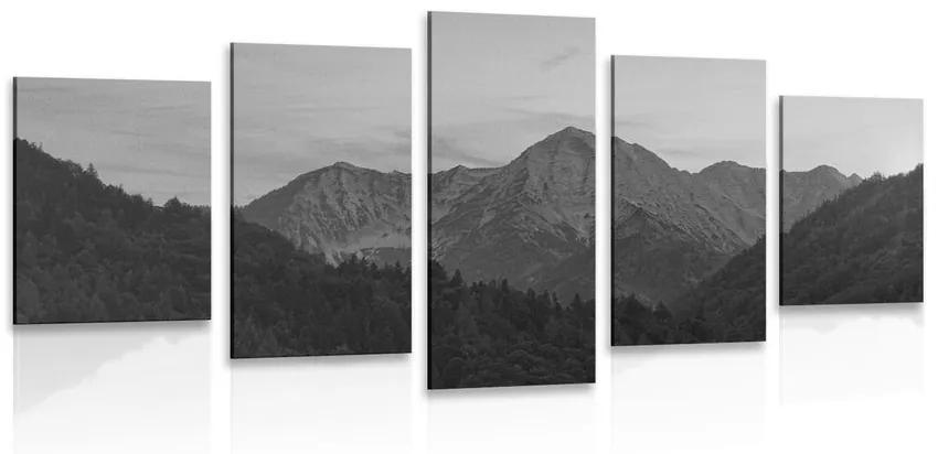 5 μέρη εικόνα βουνά σε μαύρο & άσπρο - 200x100