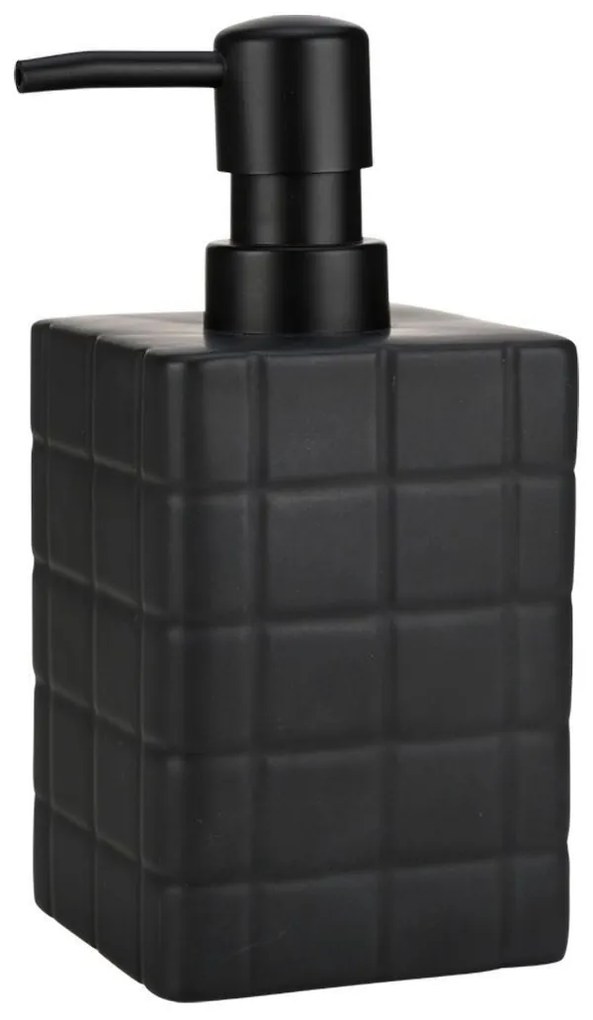 Δοχείο Κρεμοσάπουνου Κεραμικό Tiles 450ml 7,5x15cm Black Estia Κεραμικό