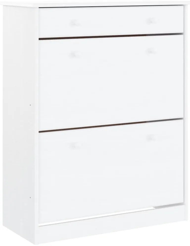 vidaXL Παπουτσοθήκη ALTA Λευκή 77 x 35 x 96 εκ. από Μασίφ Ξύλο Πεύκου
