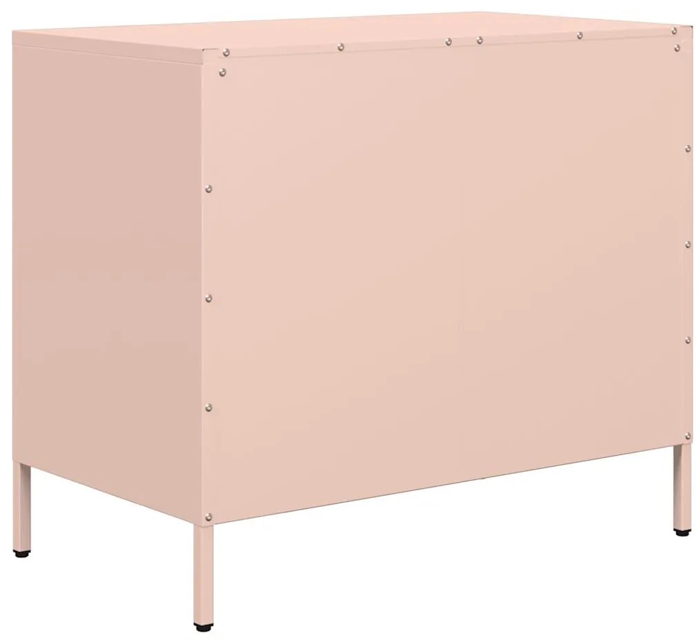 vidaXL Ντουλάπι Ροζ 68x39x58,5 εκ. από Χάλυβα Ψυχρής Έλασης