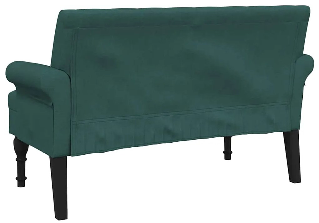 vidaXL Παγκάκι με Πλάτη Σκούρο Πράσινο 120 x 62 x 75,5 εκ. Υφασμάτινο