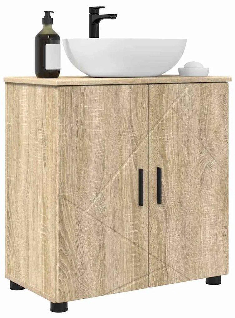 vidaXL Ντουλάπι Μπάνιου με ράφι με πόρτα Sonoma Δρυς 61 x 35 x 64 εκ.