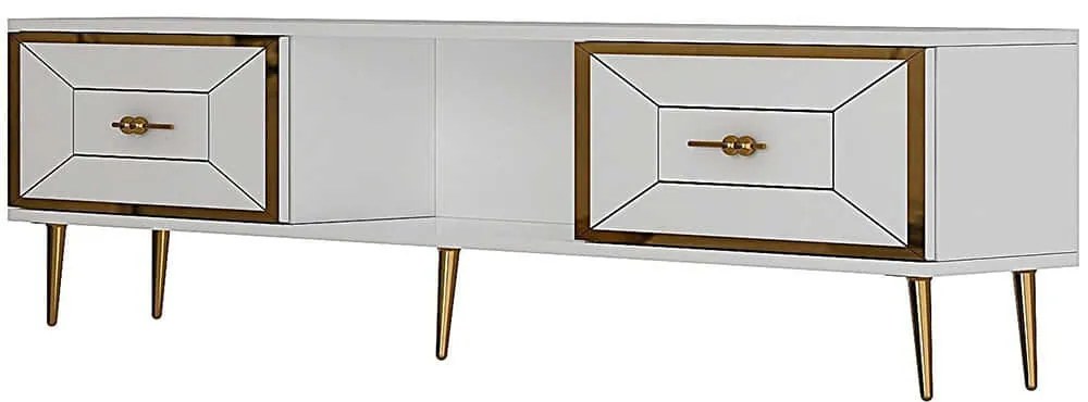 Έπιπλο Τηλεόρασης Arno 475OLV3065 150x29,6x40,6cm White-Gold