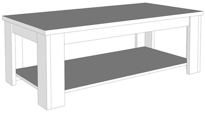 Τραπεζάκι Σαλονιού Oscar KS Λευκός Δρύς 120x60x41 εκ. 120x60x41 εκ.