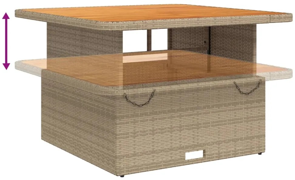 vidaXL Σετ Τραπεζαρίας Κήπου 2 τεμ. Μπεζ Συνθετικό Ρατάν με Μαξιλάρια