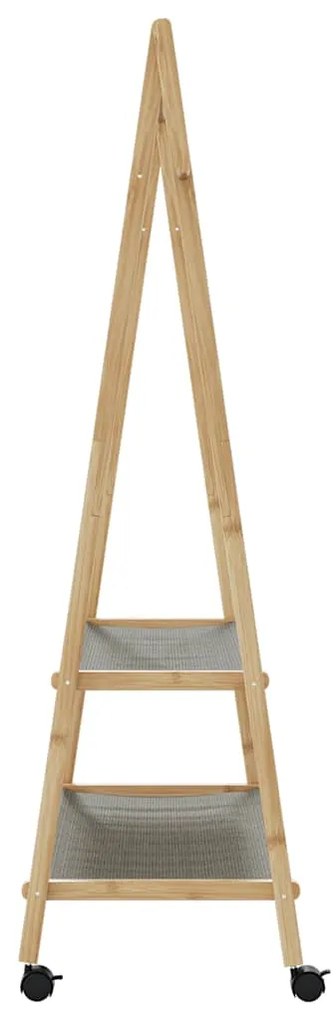 vidaXL Ράφι ρούχων με ράφια και ρόδες 96x45,5x155,5 cm Μπαμπού