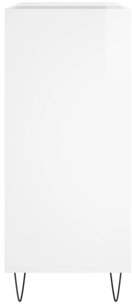 vidaXL Δισκοθήκη Γυαλιστερή Λευκή 84,5 x 38x 89 εκ. από Επεξεργ. Ξύλο