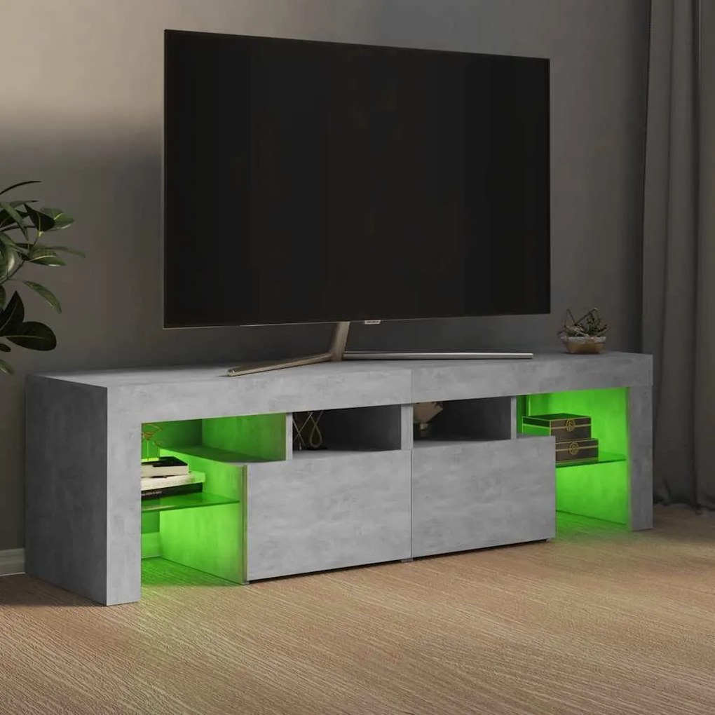 vidaXL Έπιπλο Τηλεόρασης με LED Γκρι Σκυρ. 140 x 36,5 x 40 εκ.