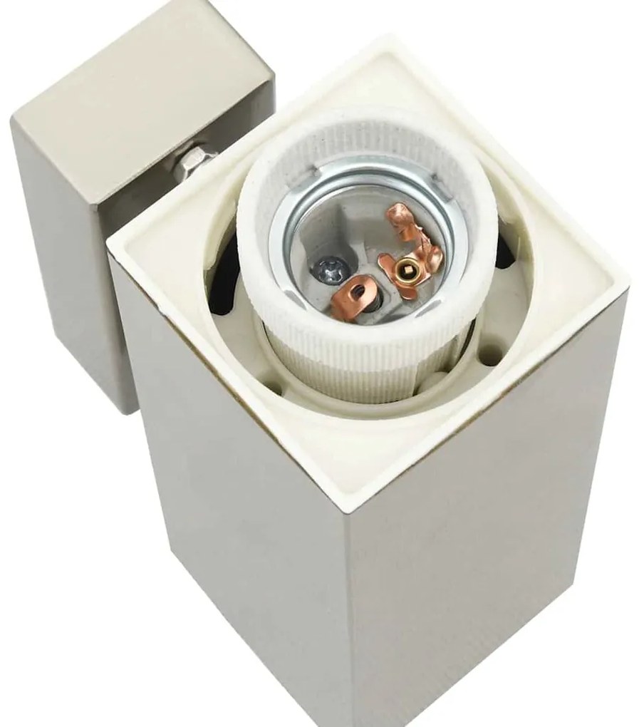 vidaXL Φωτιστικό Τοίχου Για Εξωτερικούς Χώρους Ασημί 10.5 x 6 x 33 εκ