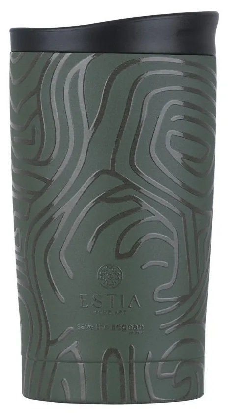 Estia 01-31886 Travel Mug Save The Aegean Ποτήρι Θερμός Ανοξείδωτο BPA Free 350ml Olive Flow
