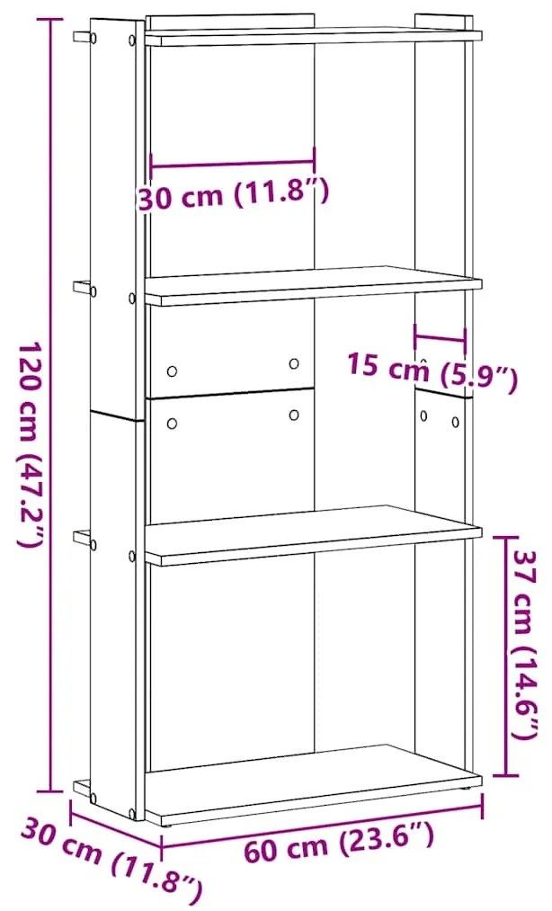 ΒΙΒΛΙΟΘΗΚΗ 3 ΕΠΙΠΕΔΩΝ ΛΕΥΚΟ 60X30X120 CM ΞΥΛΙΝΗ ΚΑΤΑΣΚΕΥΗ 860265