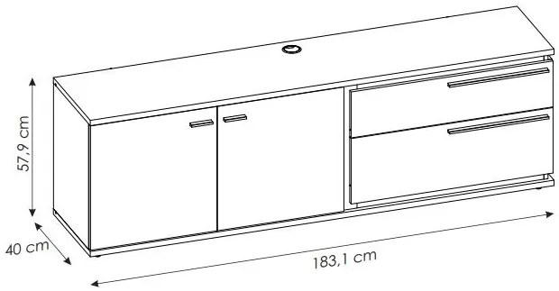 Έπιπλο τηλεόρασης Inala 2D2S