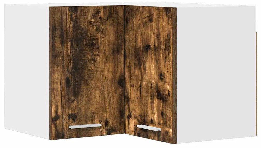 vidaXL Κρεμαστό ντουλάπι Καπνιστός Δρυς και Λευκό 57 x 57 x 40 εκ.