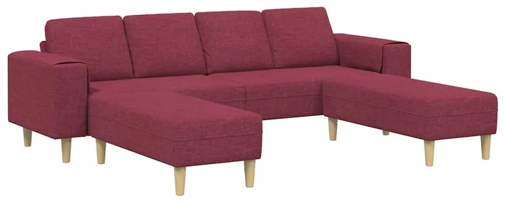 vidaXL Σετ Καναπέ 3 pcs Μπορντό ύφασμα