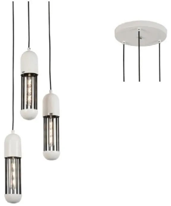 Φωτιστικό Οροφής HM173P27WH 3ΧΕ27 D27XH120 White Aca Decor Metal