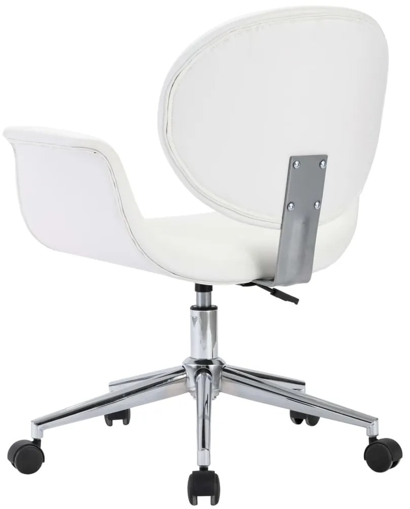 vidaXL Καρέκλες Τραπεζαρίας Περιστρεφόμενες 4 τεμ. Λευκές Δερματίνη