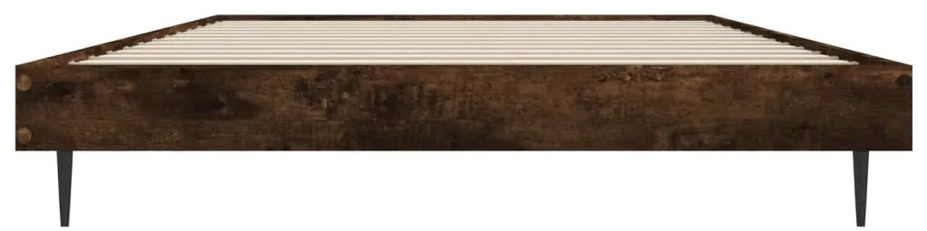 vidaXL Πλαίσιο Κρεβ. Χωρ. Στρώμα Καπνιστή Δρυς 90x200 εκ. Επεξ. Ξύλο