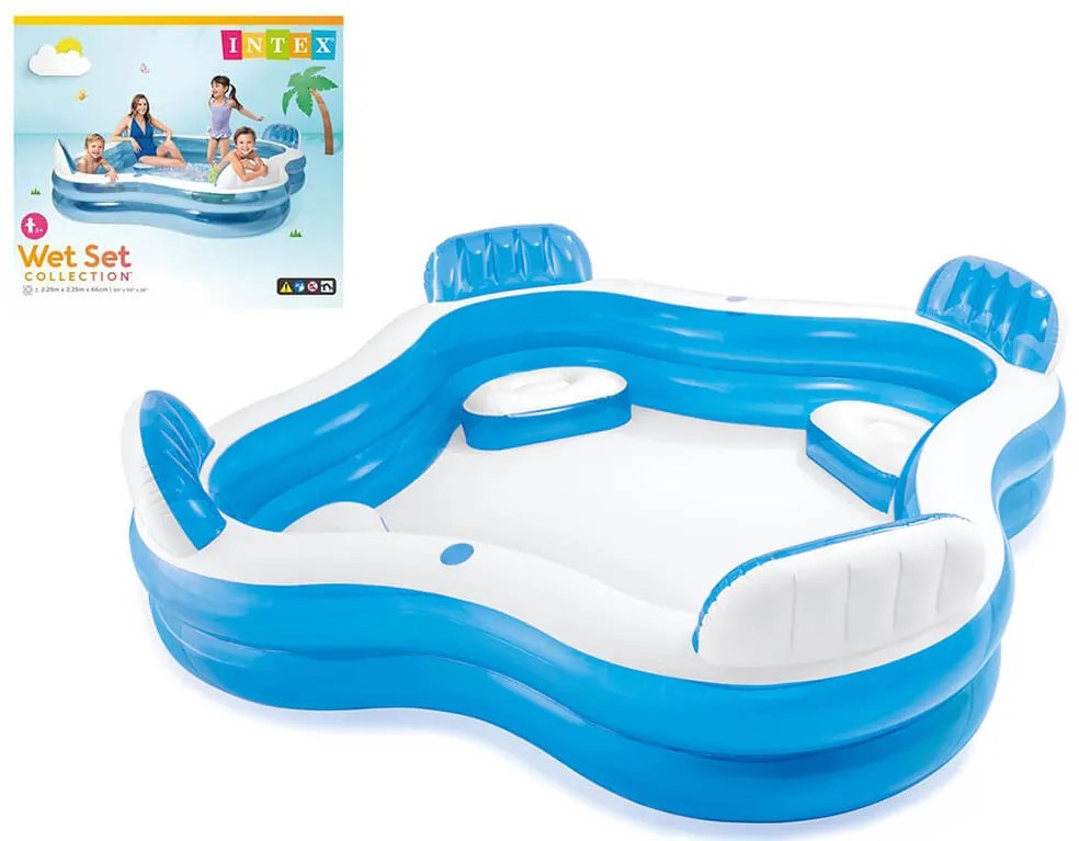Φουσκωτή πισίνα Intex Swim Center οικογενειακή, χωρητικότητας 990lt, 229x229x66cm
