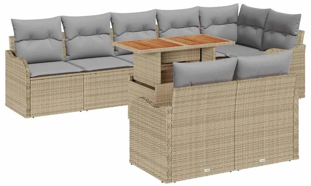 vidaXL Σετ Καναπέ Κήπου 9 pcs μπεζ και ανοιχτό γκρι 100 x 55 x 73 εκ