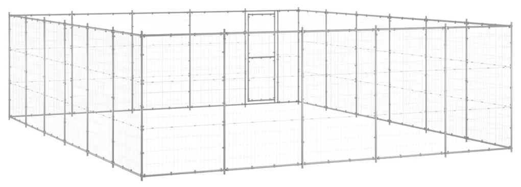 vidaXL Κλουβί Σκύλου Εξωτερικού Χώρου 36,3 μ² από Γαλβανισμένο Χάλυβα