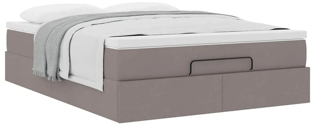 vidaXL Οθωμανικό κρεβάτι με στρώμα Taupe 140x200cm ύφασμα