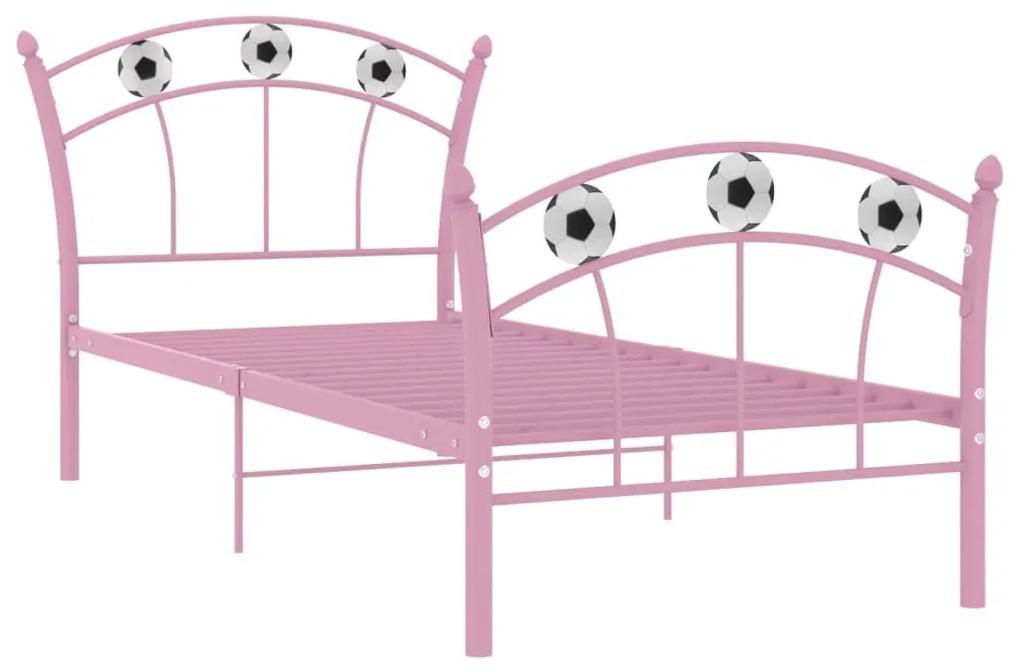 Πλαίσιο Κρεβατιού Με Σχέδιο Μπάλα Ροζ 90 x 200 εκ. Μεταλλικό - Ροζ