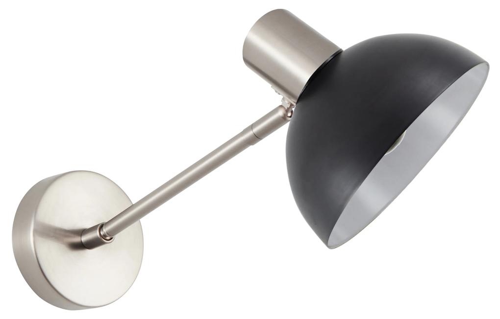 Φωτιστικό Τοίχου - Απλίκα SE21-NM-22-MS3 ADEPT WALL LAMP Nickel Matt Wall lamp Black Shade+ - Μέταλλο - 77-8333