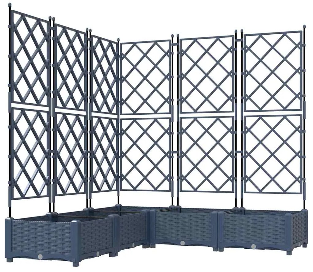 vidaXL Κηποτινάκι με Τρέλα 5 pcs Γκρι 120 x 120 x 125.5 εκ. PP