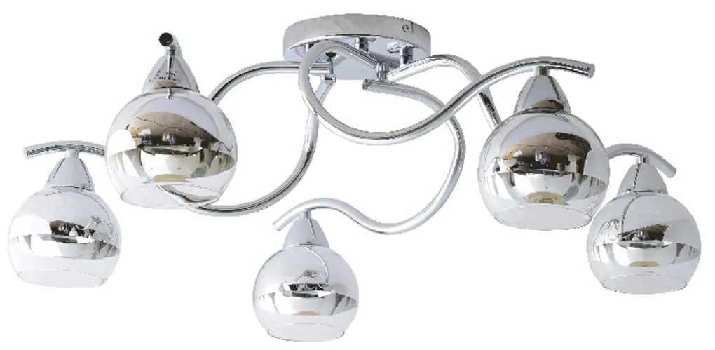 Φωτιστικό Οροφής Style TNK81444CR5H Chrome Metal, Glass