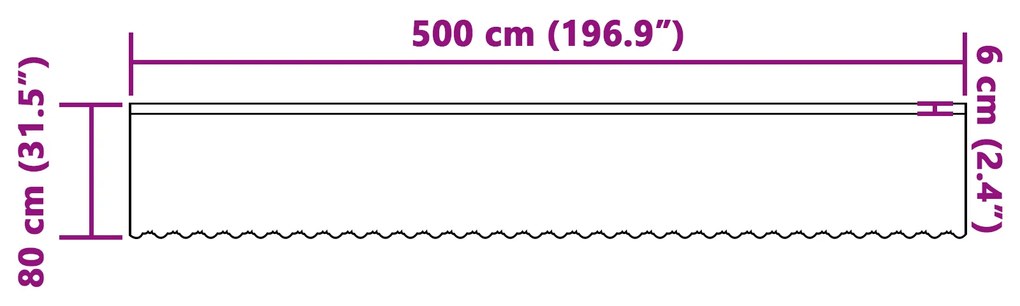 vidaXL Κουρτίνα Δαντέλας με κουρτίνες Floral Λευκό 500 x 80 εκ. Πολυεστέρας
