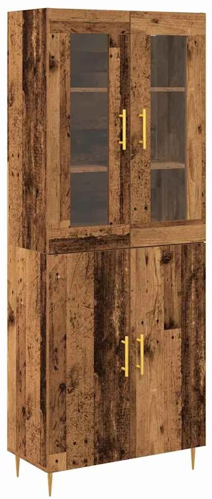 vidaXL Highboard Επιτοίχιο 2 pcs Παλαιό ξύλο 69.5 x 34 x 180 εκ.