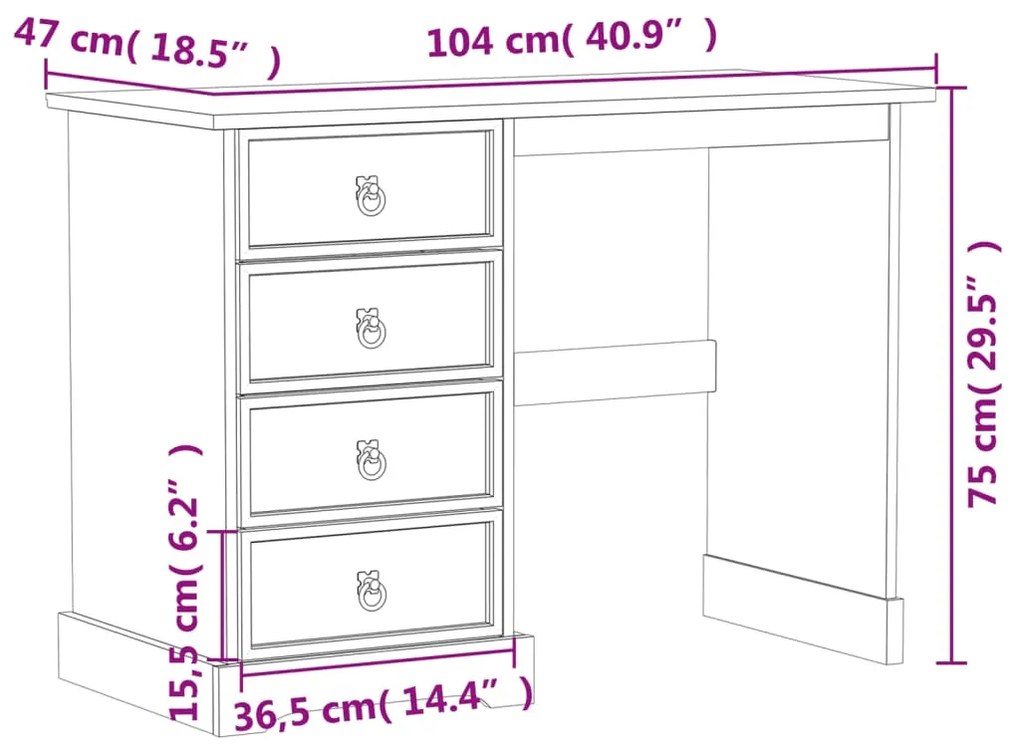 ΜΠΟΥΝΤΟΥΑΡ CORONA 104 X 47 X 75 ΕΚ. ΑΠΟ ΜΑΣΙΦ ΞΥΛΟ ΠΕΥΚΟΥ 4005684