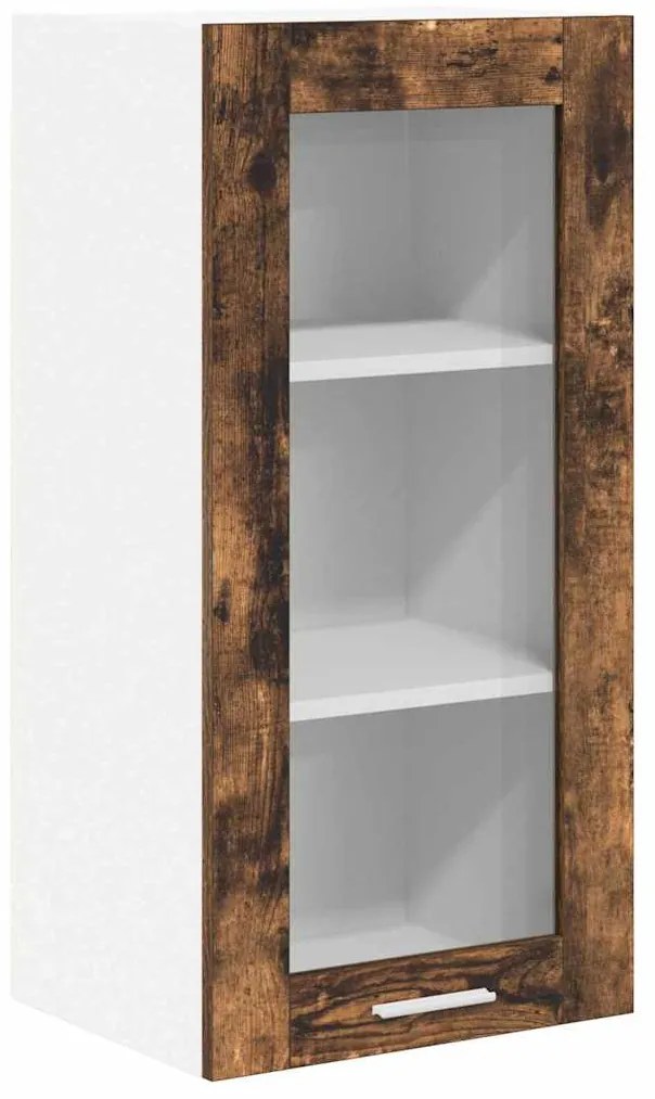 vidaXL Κρεμαστό ντουλάπι με πόρτα 2 pcs Καπνιστό Δρύς 40 x 31 x 80 εκ.