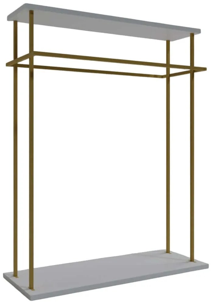 Κρεμάστρα Δαπέδου Wuppertal 285LCV1295 100x40x170cm Gold-White Μοριοσανίδα, Μέταλλο