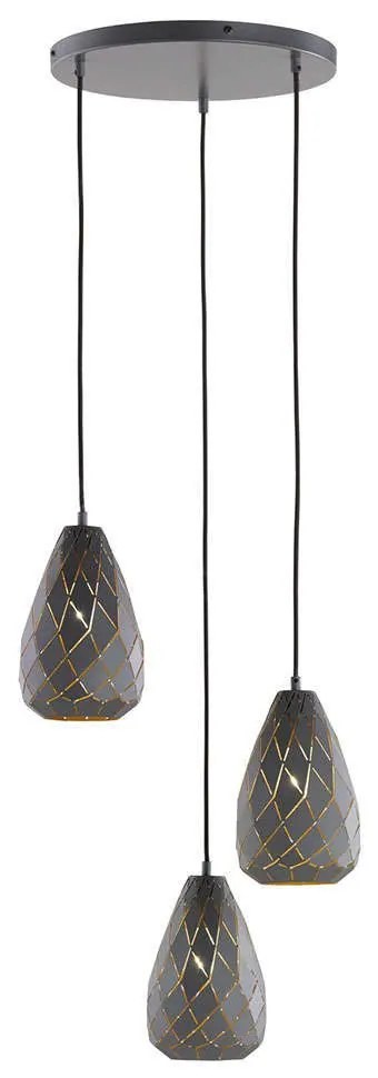 Φωτιστικό Οροφής Onyx 301300342 Anthracite-Gold Trio Lighting Μέταλλο