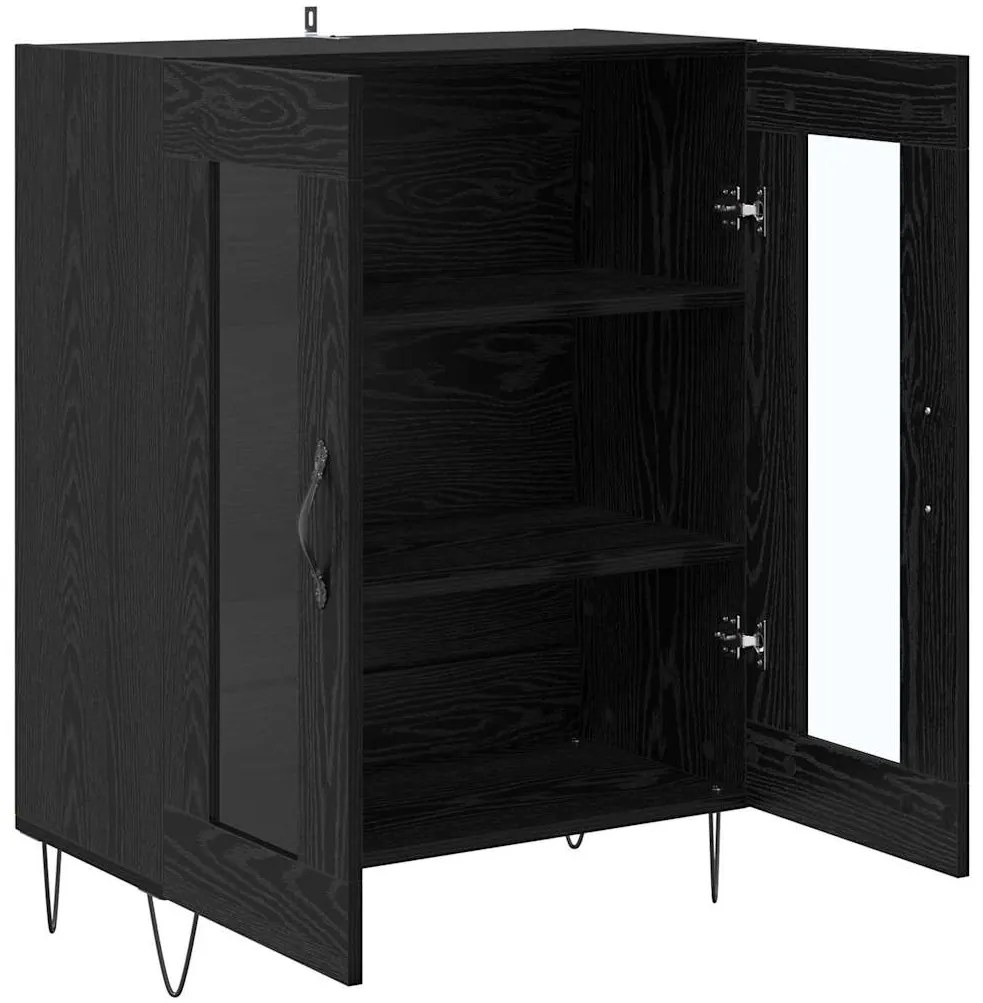 vidaXL Πλαϊνό γραφείο Μαύρη Οξυά 69,5 x 34 x 90 εκ. Επεξεργασμένο ξύλο