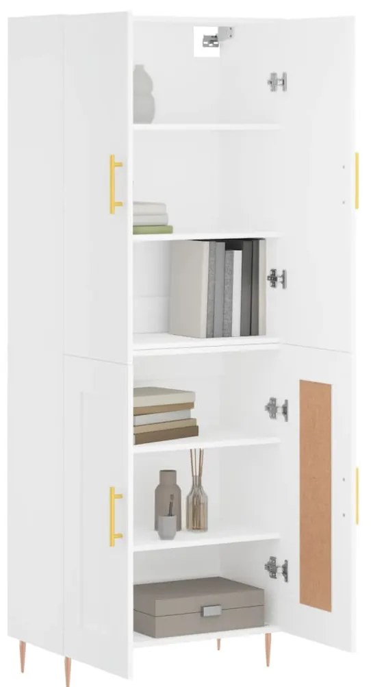 vidaXL Ντουλάπι Λευκό 69,5x34x180 εκ. από Επεξεργασμένο Ξύλο