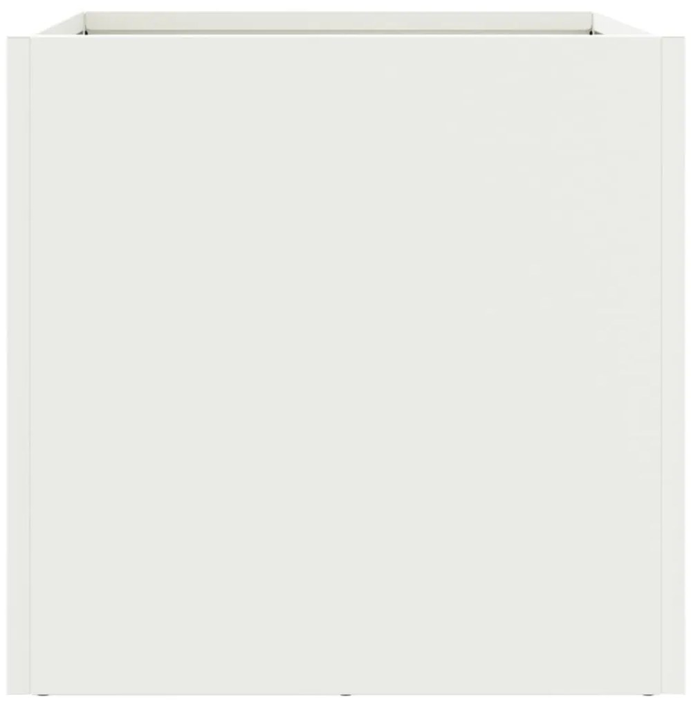 vidaXL Ζαρντινιέρα Λευκή 32x30x29 εκ. από Χάλυβα
