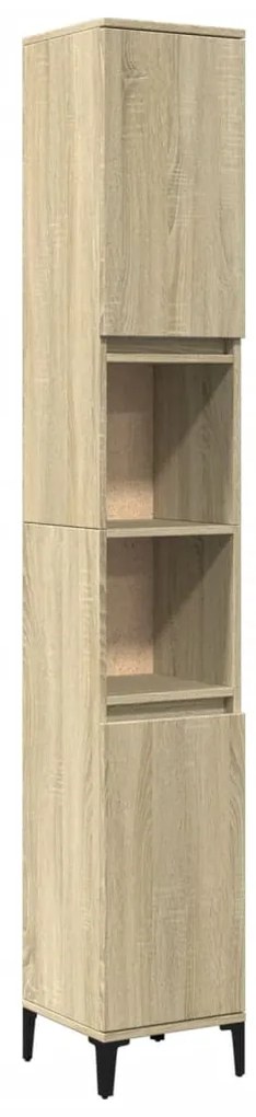 Ντουλάπι Μπάνιου Sonoma Δρυς 30x30x190 εκ. Επεξεργασμένο Ξύλο - Καφέ