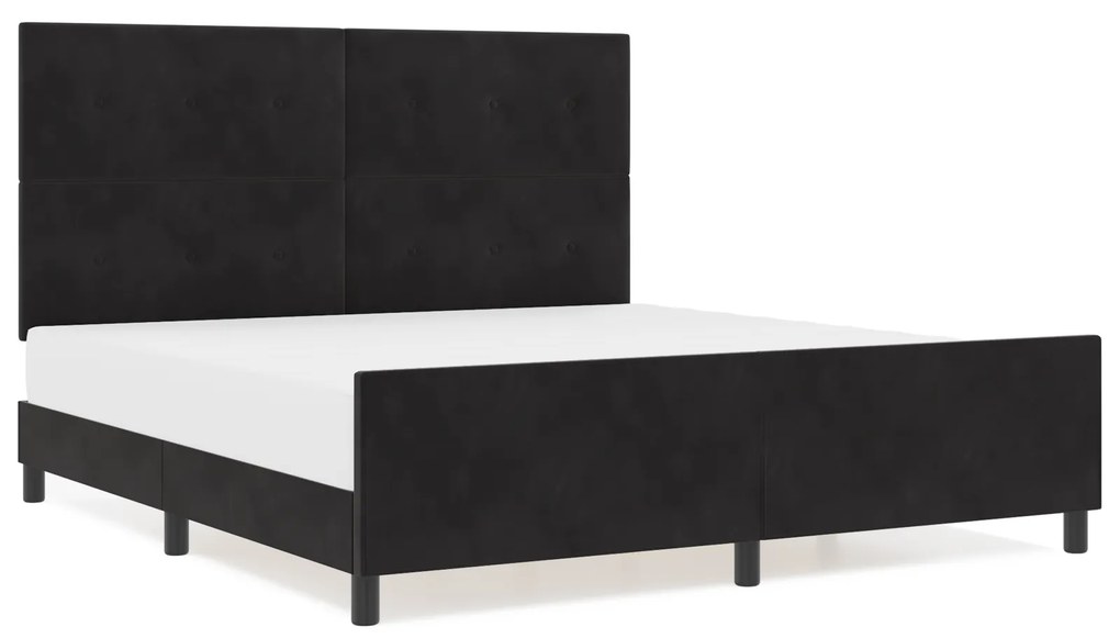 vidaXL Μαύρο Βελούδινο Κρεβάτι 180x200 εκ