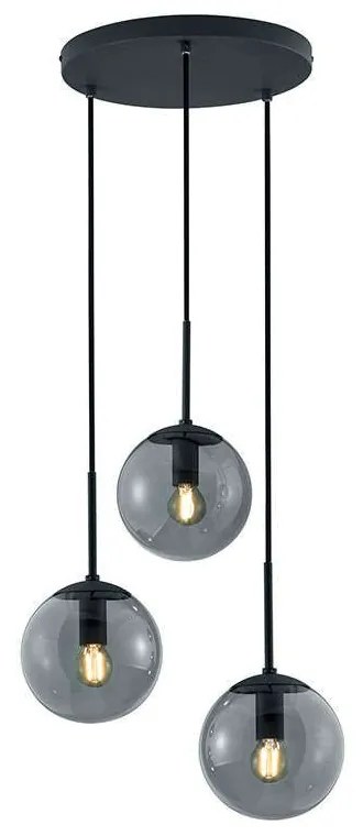 Φωτιστικό Οροφής Balini 308590342 Ø30x150cm Anthracite Trio Lighting Μέταλλο,Γυαλί