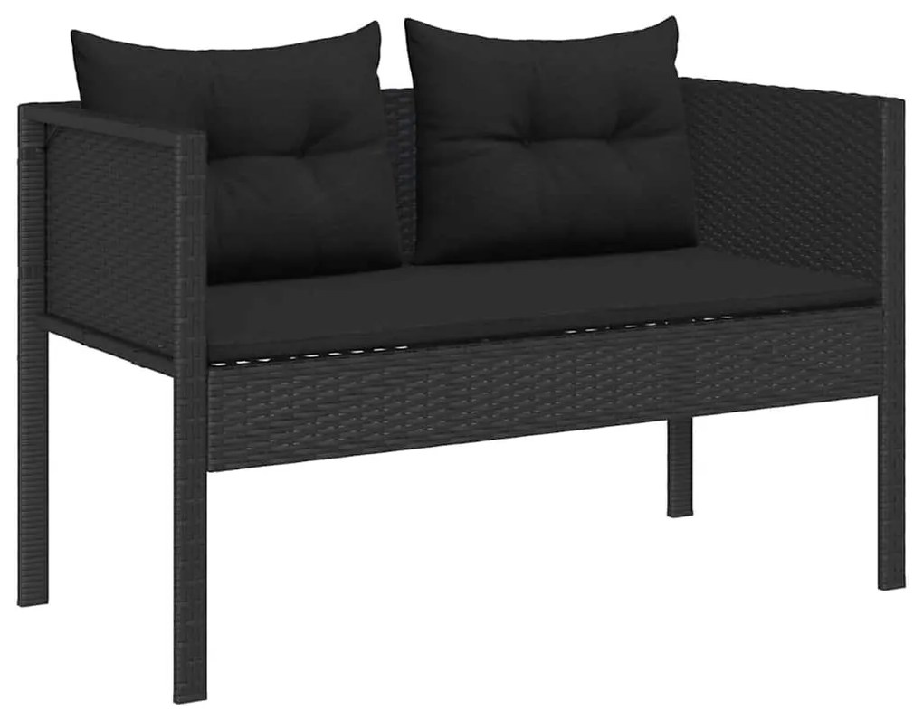 vidaXL Σετ Καναπέ Κήπου με μαξιλάρι 6 pcs Μαύρο συνθετικό ρατάν