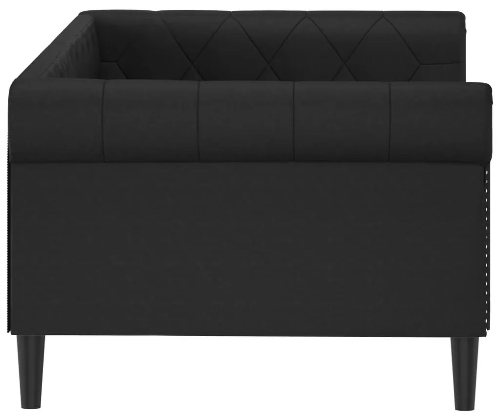 Καναπές Κρεβάτι Μαύρο 90x190 εκ. από Συνθετικό Δέρμα - Μαύρο
