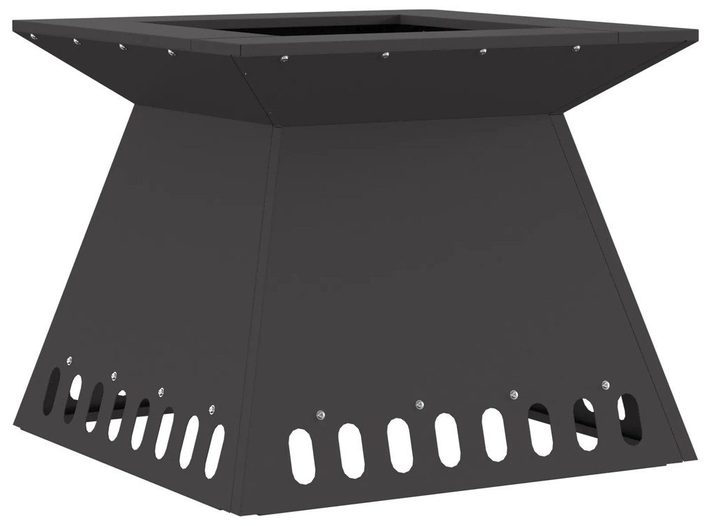 vidaXL Φωτιά 48x48x40 εκ. Μαύρο Ατσάλι