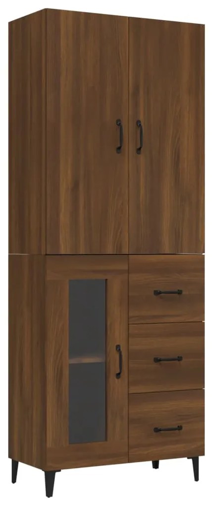 vidaXL Ντουλάπι Καφέ Δρυς 69,5 x 34 x 180 εκ. από Επεξεργασμένο Ξύλο