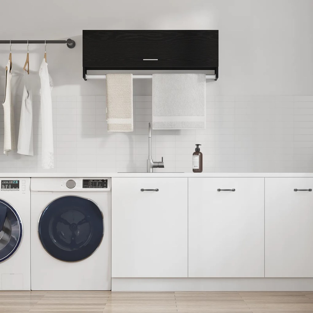 vidaXL Ντουλάπα  Μαύρη Βελανιδιά 100x32,5x35 εκ από επεξεργασμένο ξύλο