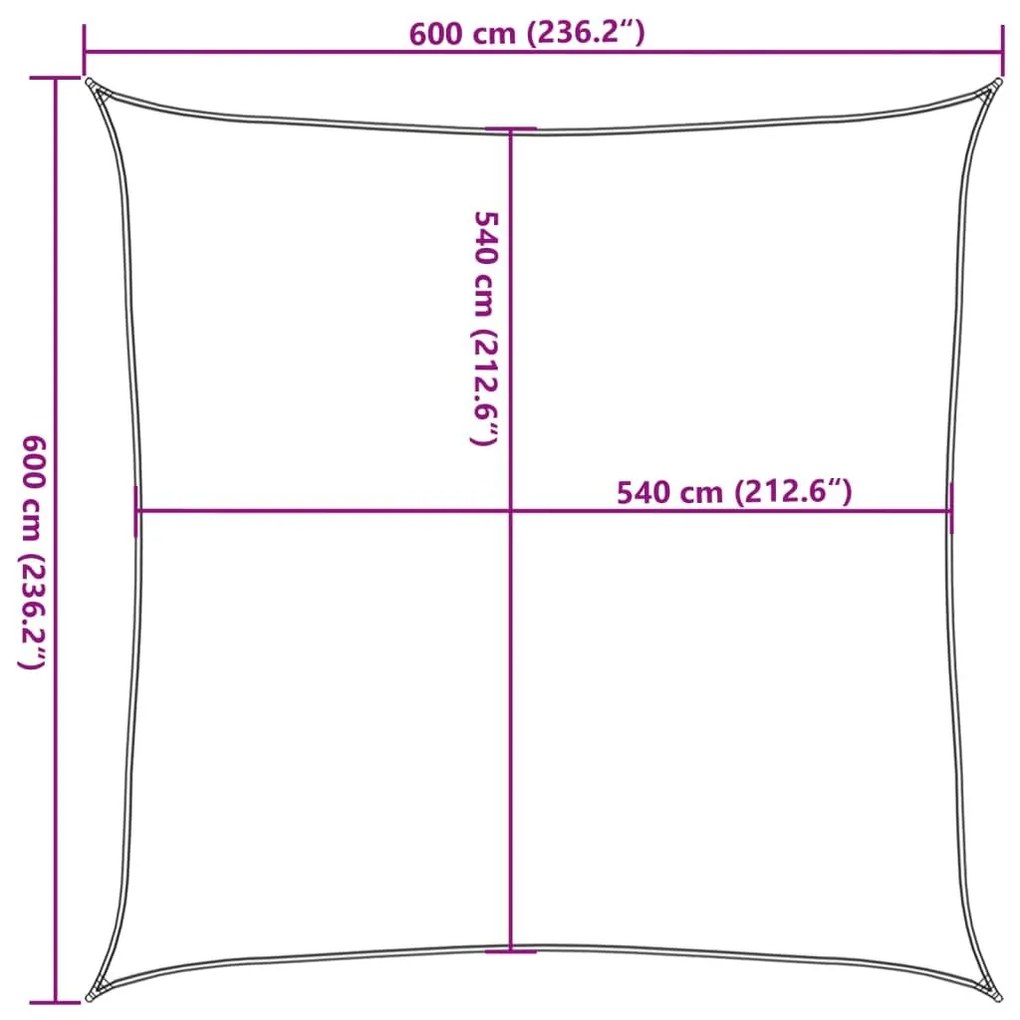 Πανί Σκίασης Κρεμ 6 x 6 μ. από HDPE 160 γρ./μ² - Κρεμ