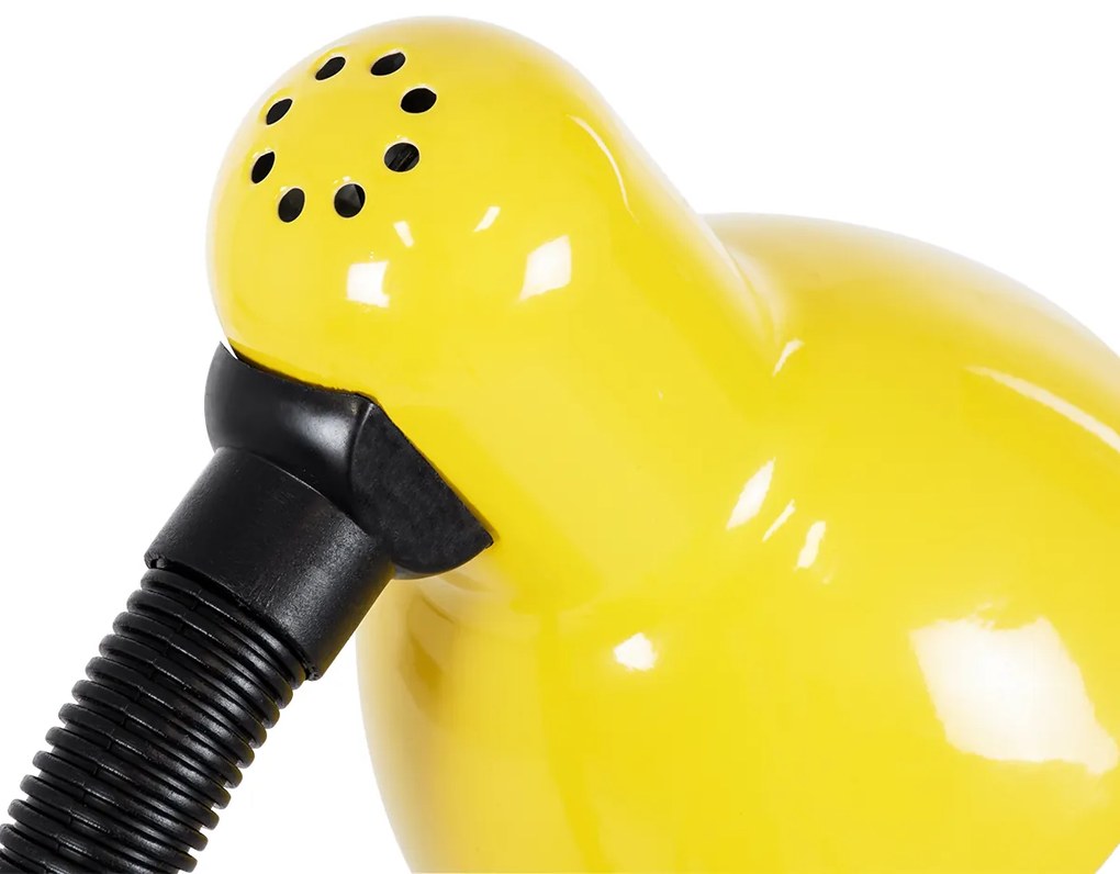 GloboStar STUDENT YELLOW 01536 Μοντέρνο Επιτραπέζιο Φωτιστικό Γραφείου Μονόφωτο 1 x E27 Κίτρινο με Λευκό Μεταλλικό με Διακόπτη ΟN/OFF Καμπάνα Φ12 x Υ32cm - 01536