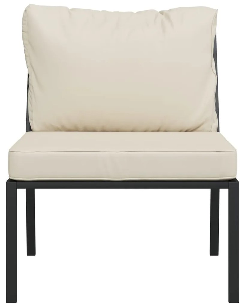 vidaXL Καρέκλες Κήπου 2 τεμ. 60x74x79 εκ Ατσάλινες Μαξιλάρια Χρ. Άμμου