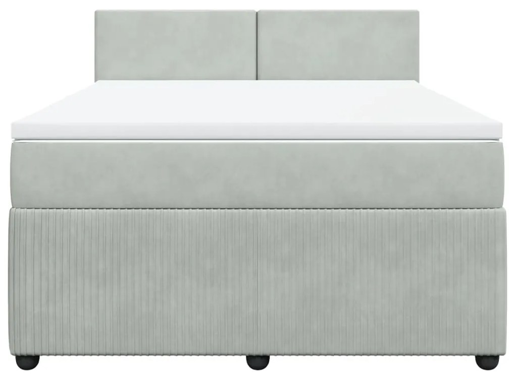 ΚΡΕΒΑΤΙ BOXSPRING ΜΕ ΣΤΡΩΜΑ ΑΝΟΙΧΤΟ ΓΚΡΙ 140X190 ΕΚ. ΒΕΛΟΥΔΙΝΟ 3290028